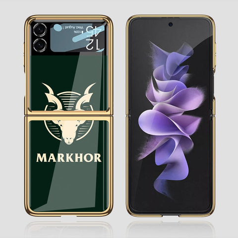 Samsung Galaxy Z Flip 3 5G Cover - Onation Heart Series - Premium Electroplated Infinity Ultra Shine Glass Soft Silicon Borders Case