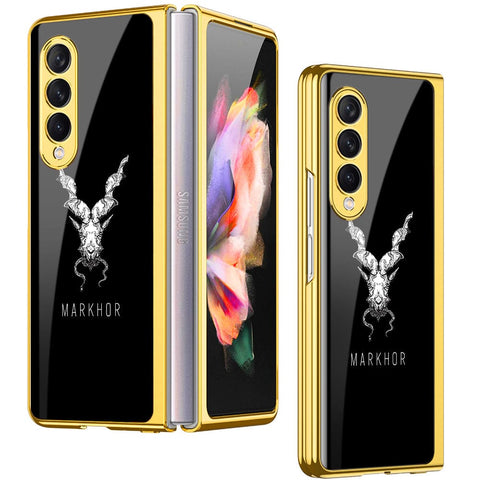 Samsung Galaxy Z Fold 4 5G Cover - Markhor Series - Premium Electroplated Infinity Ultra Shine Glass Soft Silicon Borders Case