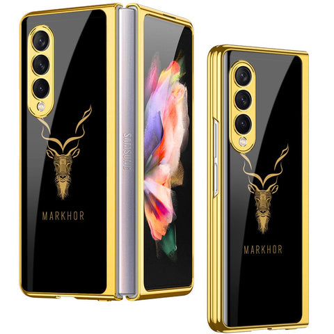 Samsung Galaxy Z Fold 4 5G Cover - Markhor Series - Premium Electroplated Infinity Ultra Shine Glass Soft Silicon Borders Case