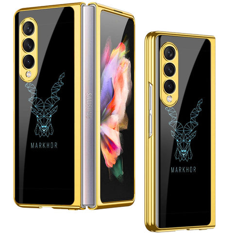 Samsung Galaxy Z Fold 4 5G Cover - Markhor Series - Premium Electroplated Infinity Ultra Shine Glass Soft Silicon Borders Case