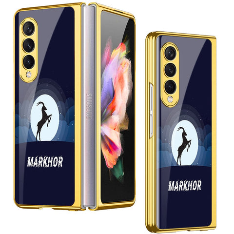 Samsung Galaxy Z Fold 4 5G Cover - Markhor Series - Premium Electroplated Infinity Ultra Shine Glass Soft Silicon Borders Case