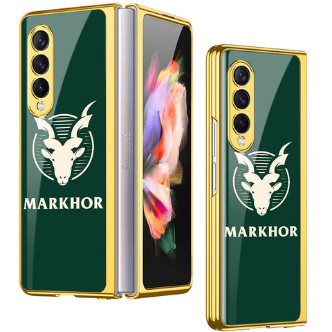 Samsung Galaxy Z Fold 4 5G Cover - Markhor Series - Premium Electroplated Infinity Ultra Shine Glass Soft Silicon Borders Case