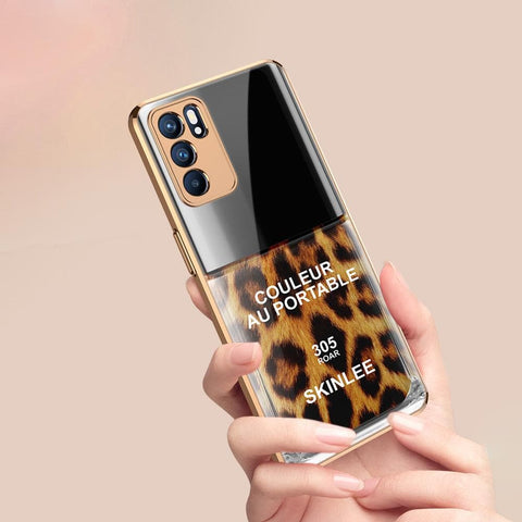Oppo Reno 6 Pro 5G Cover - Couleur Au Portable Series - Premium Electroplated Infinity Ultra Shine Glass Soft Silicon Borders Case