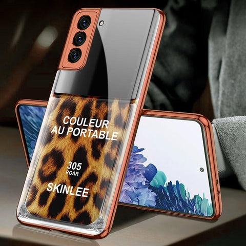 Samsung Galaxy S21 5G Cover - Couleur Au Portable Series - Premium Electroplated Infinity Ultra Shine Glass Soft Silicon Borders Case
