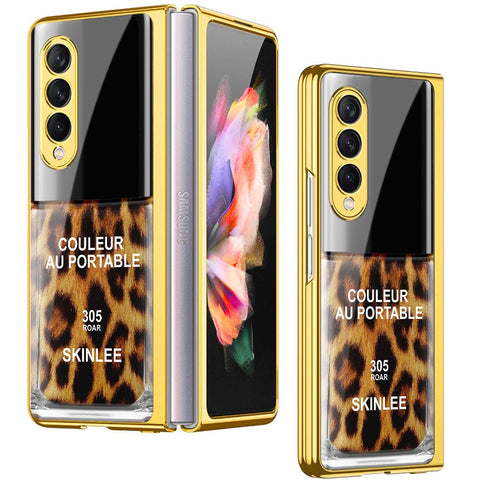 Samsung Galaxy Z Fold 4 5G Cover- Couleur Au Portable Series - Premium Electroplated Infinity Ultra Shine Glass Soft Silicon Borders Case