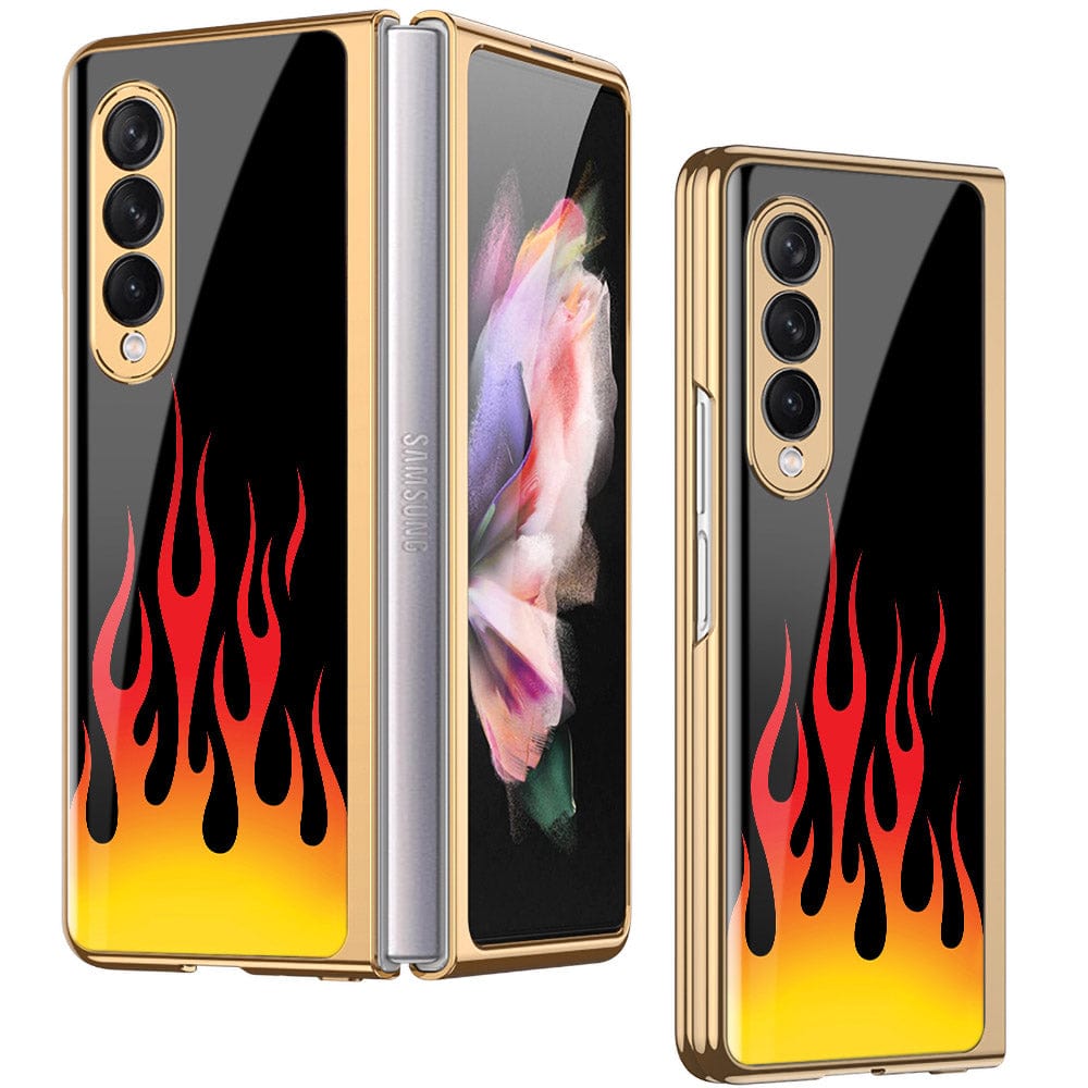 Samsung Galaxy Z Fold 3 5G Cover - Stellar Series - Premium Electroplated Infinity Ultra Shine Glass Soft Silicon Borders Case