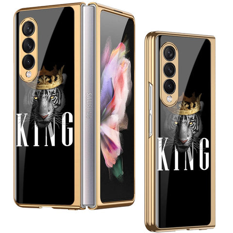 Samsung Galaxy Z Fold 3 5G Cover - Stellar Series - Premium Electroplated Infinity Ultra Shine Glass Soft Silicon Borders Case