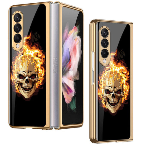 Samsung Galaxy Z Fold 3 5G Cover - Stellar Series - Premium Electroplated Infinity Ultra Shine Glass Soft Silicon Borders Case