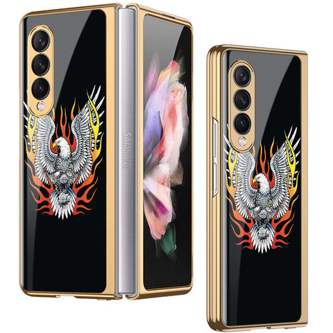 Samsung Galaxy Z Fold 3 5G Cover - Stellar Series - Premium Electroplated Infinity Ultra Shine Glass Soft Silicon Borders Case