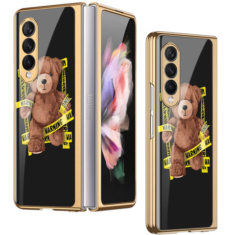 Samsung Galaxy Z Fold 3 5G Cover - Stellar Series - Premium Electroplated Infinity Ultra Shine Glass Soft Silicon Borders Case