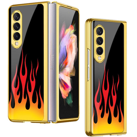 Samsung Galaxy Z Fold 4 5G Cover - Stellar Series - Premium Electroplated Infinity Ultra Shine Glass Soft Silicon Borders Case