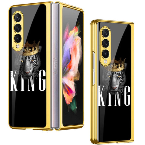 Samsung Galaxy Z Fold 4 5G Cover - Stellar Series - Premium Electroplated Infinity Ultra Shine Glass Soft Silicon Borders Case