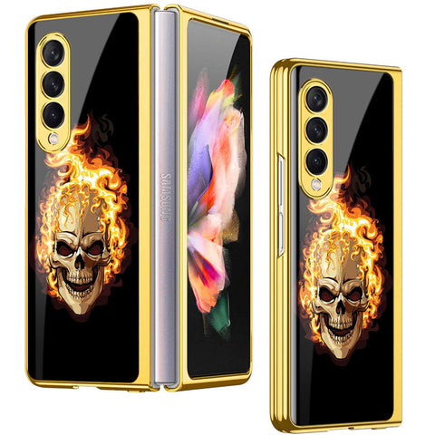 Samsung Galaxy Z Fold 4 5G Cover - Stellar Series - Premium Electroplated Infinity Ultra Shine Glass Soft Silicon Borders Case
