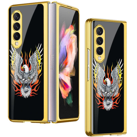 Samsung Galaxy Z Fold 4 5G Cover - Stellar Series - Premium Electroplated Infinity Ultra Shine Glass Soft Silicon Borders Case