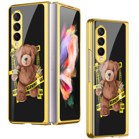 Samsung Galaxy Z Fold 4 5G Cover - Stellar Series - Premium Electroplated Infinity Ultra Shine Glass Soft Silicon Borders Case