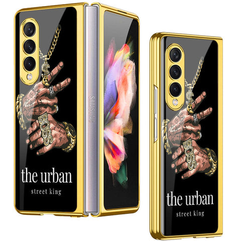 Samsung Galaxy Z Fold 4 5G Cover - Stellar Series - Premium Electroplated Infinity Ultra Shine Glass Soft Silicon Borders Case
