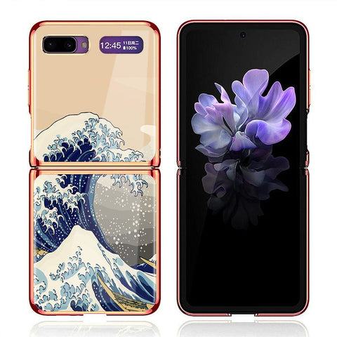 Samsung Galaxy Z Flip Cover - Stellar Series - Premium Electroplated Infinity Ultra Shine Glass Soft Silicon Borders Case