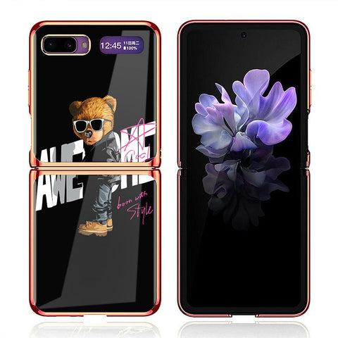 Samsung Galaxy Z Flip Cover - Stellar Series - Premium Electroplated Infinity Ultra Shine Glass Soft Silicon Borders Case