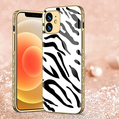 iPhone 12 Cover - Vanilla Dream Series - Premium Electroplated Infinity Ultra Shine Glass Soft Silicon Borders Case