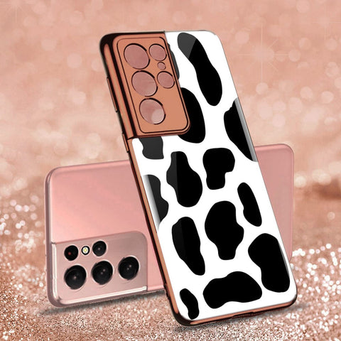 Samsung Galaxy S21 Ultra 5G Cover - Vanilla Dream Series - Premium Electroplated Infinity Ultra Shine Glass Soft Silicon Borders Case