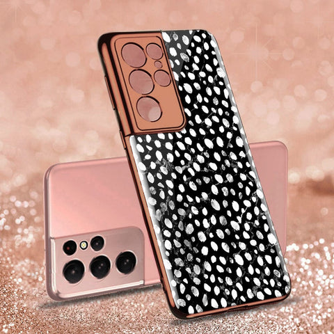 Samsung Galaxy S21 Ultra 5G Cover - Vanilla Dream Series - Premium Electroplated Infinity Ultra Shine Glass Soft Silicon Borders Case