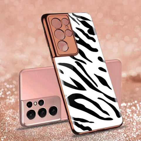 Samsung Galaxy S21 Ultra 5G Cover - Vanilla Dream Series - Premium Electroplated Infinity Ultra Shine Glass Soft Silicon Borders Case