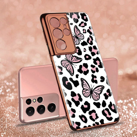 Samsung Galaxy S21 Ultra 5G Cover - Vanilla Dream Series - Premium Electroplated Infinity Ultra Shine Glass Soft Silicon Borders Case