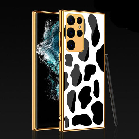 Samsung Galaxy S22 Ultra 5G Cover - Vanilla Dream Series - Premium Electroplated Infinity Ultra Shine Glass Soft Silicon Borders Case