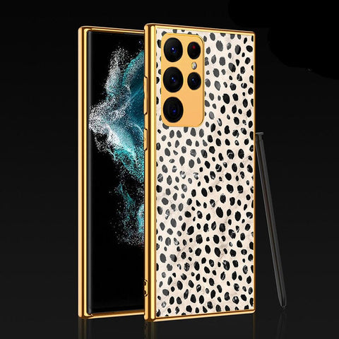Samsung Galaxy S22 Ultra 5G Cover - Vanilla Dream Series - Premium Electroplated Infinity Ultra Shine Glass Soft Silicon Borders Case