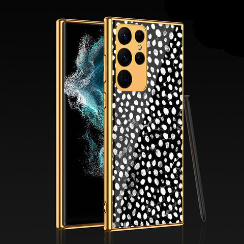 Samsung Galaxy S22 Ultra 5G Cover - Vanilla Dream Series - Premium Electroplated Infinity Ultra Shine Glass Soft Silicon Borders Case