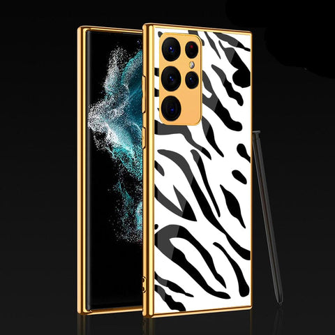 Samsung Galaxy S22 Ultra 5G Cover - Vanilla Dream Series - Premium Electroplated Infinity Ultra Shine Glass Soft Silicon Borders Case