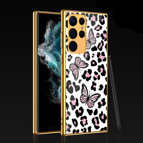 Samsung Galaxy S22 Ultra 5G Cover - Vanilla Dream Series - Premium Electroplated Infinity Ultra Shine Glass Soft Silicon Borders Case