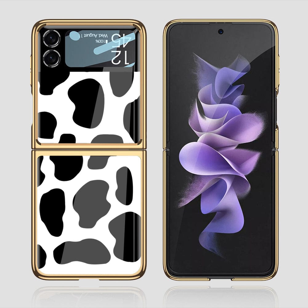 Samsung Galaxy Z Flip 3 5G Cover - Vanilla Dream Series - Premium Electroplated Infinity Ultra Shine Glass Soft Silicon Borders Case