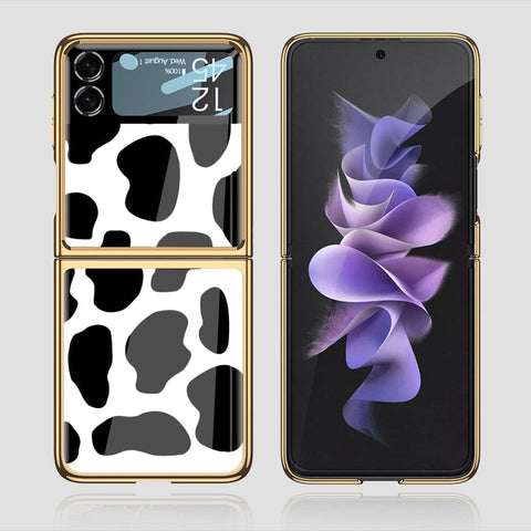 Samsung Galaxy Z Flip 3 5G Cover - Vanilla Dream Series - Premium Electroplated Infinity Ultra Shine Glass Soft Silicon Borders Case