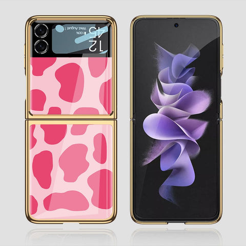 Samsung Galaxy Z Flip 3 5G Cover - Vanilla Dream Series - Premium Electroplated Infinity Ultra Shine Glass Soft Silicon Borders Case