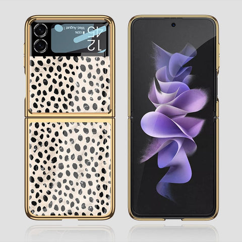 Samsung Galaxy Z Flip 3 5G Cover - Vanilla Dream Series - Premium Electroplated Infinity Ultra Shine Glass Soft Silicon Borders Case