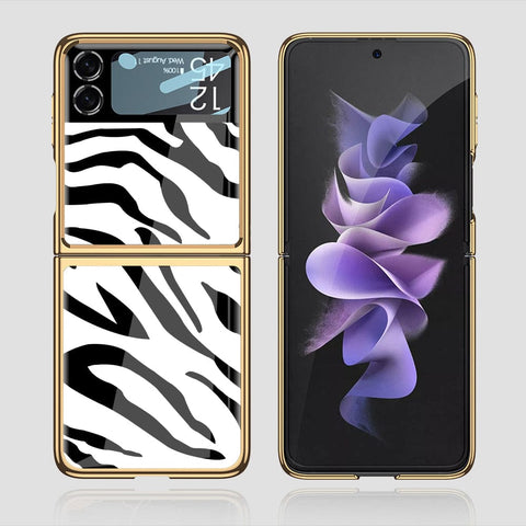Samsung Galaxy Z Flip 3 5G Cover - Vanilla Dream Series - Premium Electroplated Infinity Ultra Shine Glass Soft Silicon Borders Case