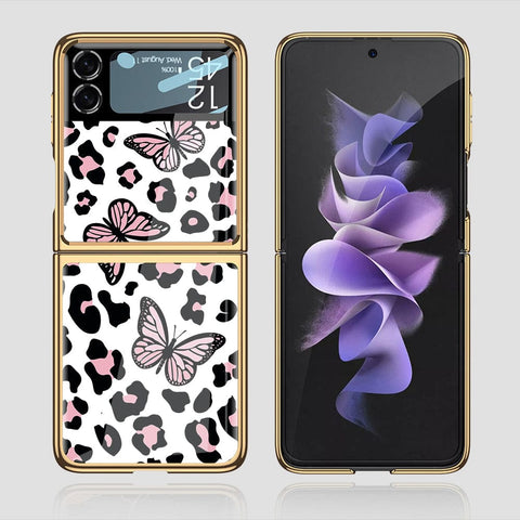 Samsung Galaxy Z Flip 3 5G Cover - Vanilla Dream Series - Premium Electroplated Infinity Ultra Shine Glass Soft Silicon Borders Case