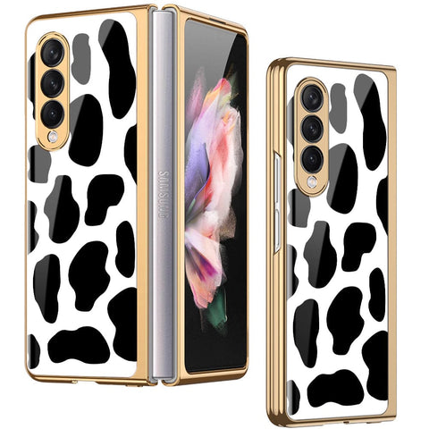 Samsung Galaxy Z Fold 3 5G Cover - Vanilla Dream Series - Premium Electroplated Infinity Ultra Shine Glass Soft Silicon Borders Case
