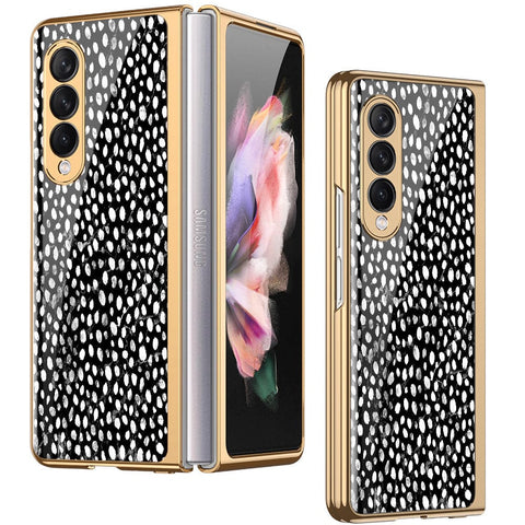 Samsung Galaxy Z Fold 3 5G Cover - Vanilla Dream Series - Premium Electroplated Infinity Ultra Shine Glass Soft Silicon Borders Case
