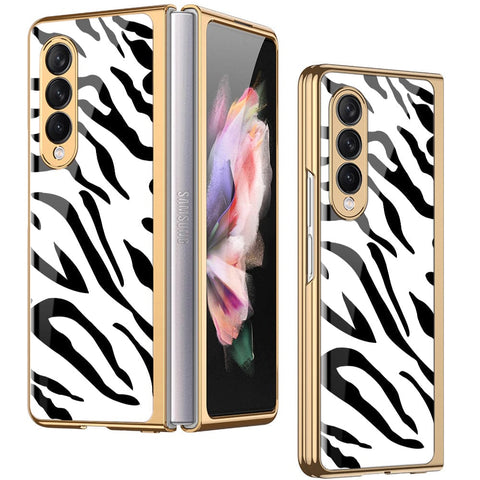 Samsung Galaxy Z Fold 3 5G Cover - Vanilla Dream Series - Premium Electroplated Infinity Ultra Shine Glass Soft Silicon Borders Case