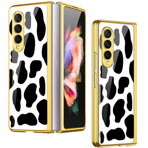 Samsung Galaxy Z Fold 4 5G Cover - Vanilla Dream Series - Premium Electroplated Infinity Ultra Shine Glass Soft Silicon Borders Case