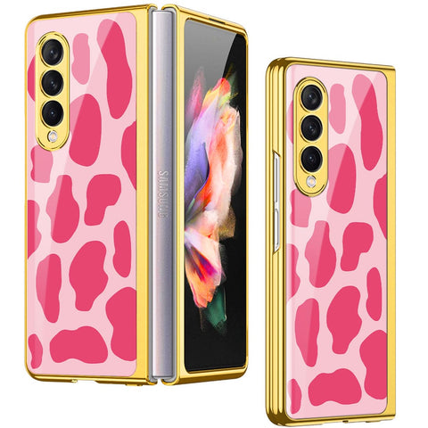 Samsung Galaxy Z Fold 4 5G Cover - Vanilla Dream Series - Premium Electroplated Infinity Ultra Shine Glass Soft Silicon Borders Case