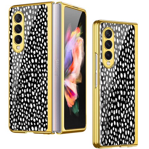 Samsung Galaxy Z Fold 4 5G Cover - Vanilla Dream Series - Premium Electroplated Infinity Ultra Shine Glass Soft Silicon Borders Case