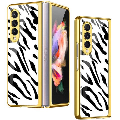 Samsung Galaxy Z Fold 4 5G Cover - Vanilla Dream Series - Premium Electroplated Infinity Ultra Shine Glass Soft Silicon Borders Case