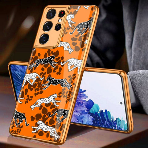 Samsung Galaxy S21 Ultra 5G Cover - Hustle Series - Premium Electroplated Infinity Ultra Shine Glass Soft Silicon Borders Case