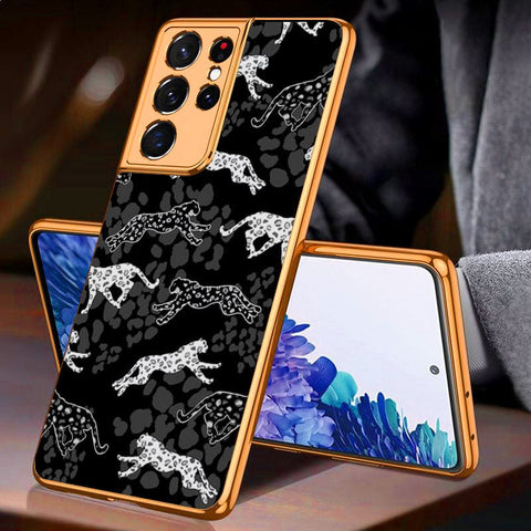 Samsung Galaxy S21 Ultra 5G Cover - Hustle Series - Premium Electroplated Infinity Ultra Shine Glass Soft Silicon Borders Case