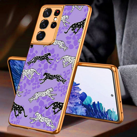 Samsung Galaxy S21 Ultra 5G Cover - Hustle Series - Premium Electroplated Infinity Ultra Shine Glass Soft Silicon Borders Case