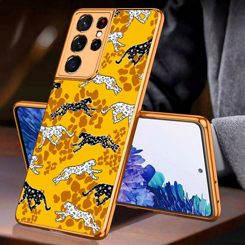 Samsung Galaxy S21 Ultra 5G Cover - Hustle Series - Premium Electroplated Infinity Ultra Shine Glass Soft Silicon Borders Case