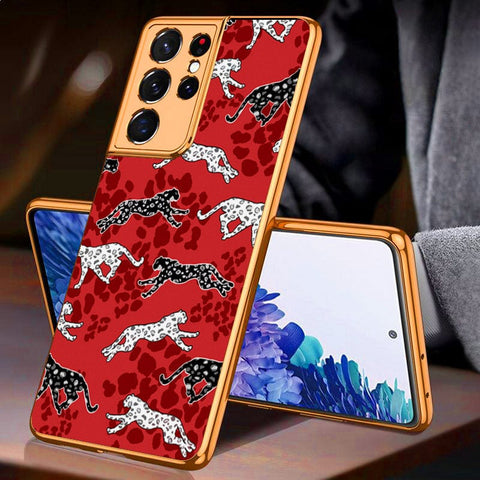 Samsung Galaxy S21 Ultra 5G Cover - Hustle Series - Premium Electroplated Infinity Ultra Shine Glass Soft Silicon Borders Case